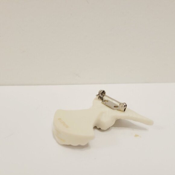 Vtg Lenox Angel Brooch Ivory Porcelain Gold Star Accent Pin - Picture 2 of 4